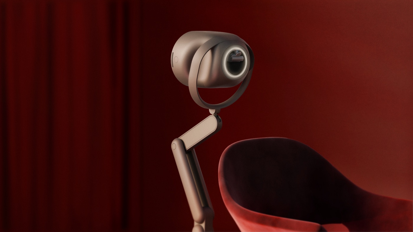 A rendering of the HaloBraid braiding assistant beside a salon chair